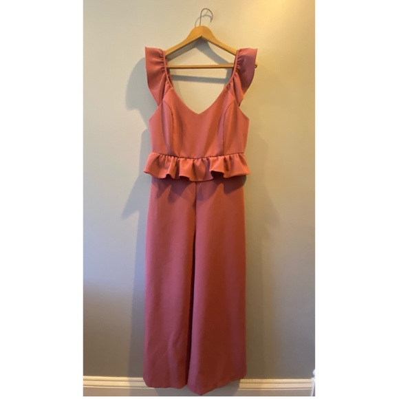 Gianni Bini Pink Peplum Jumpsuit |M| - Picture 5 of 14